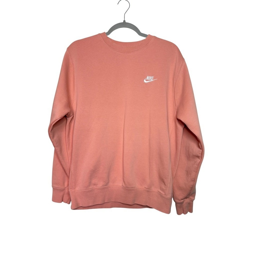 Nike Sportswear Club Fleece Crewneck Sweatshirt Peach BV2662-824 Womens Small - Picture 1 of 6